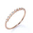 Semi Eternity Heart Shape Wedding Ring Band with Round Shape Diamonds Stacking Ring in rose Gold