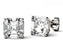 4 Prong 2 Carat Asscher Cut Moissanite Solitaire Stud Earrings in White Gold