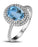 Huge 2.50 Carat Oval Cut Aquamarine and Diamond Double Halo Engagement Ring in White Gold