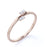 4 Stone Minimalist Dainty Wedding Ring Band with Round Diamonds in Rose Gold