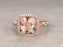 Unique 2 Carat Cushion Cut Morganite and Diamond Art Deco Engagement Ring in Rose Gold