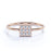 Unique 9 Stone Mini Stacking Wedding Ring Band with Square Shape Diamonds in Rose Gold