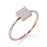 Unique 9 Stone Mini Stacking Wedding Ring Band with Square Shape Diamonds in Rose Gold