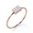 Unique 6 Stone Mini Stacking Wedding Ring Band with Square Shape Diamonds in Rose Gold