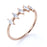 Stunning 5 Stone Marquise Cut Diamond Stackable Wedding Ring Band in Rose Gold