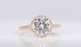 2.25 Carat Round Cut Moissanite and Diamond Halo Engagement Ring in 18K Yellow Gold