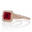 1.50 Carat Beautiful Ruby and diamond Halo Wedding Ring Set