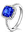 2 Carat Cushion Cut Blue Sapphire and Diamond Halo Engagement Ring