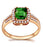 2 Carat cushion cut Emerald and Diamond Engagement Ring