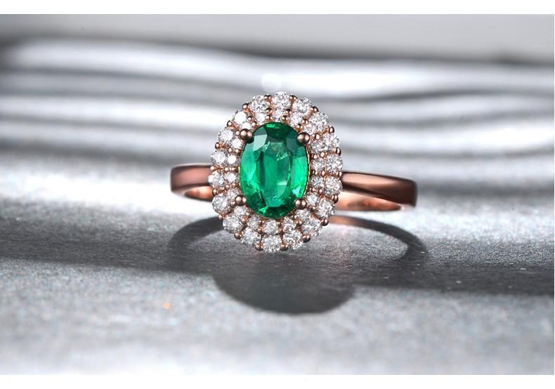 2 Carat Emerald and Diamond Halo Engagement Ring