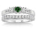 2 Carat Emerald & Diamond Elegant Three Stone Trilogy Round Cut Bridal set on White Gold