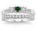 2 Carat Emerald & Diamond Elegant Three Stone Trilogy Round Cut Bridal set on 9k White Gold