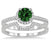 2 Carat Emerald & Diamond Halo Bridal Set Engagement Ring on White Gold