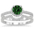 2 Carat Emerald & Diamond Halo Bridal Set Engagement Ring on 9k White Gold