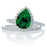 2 Carat Pear Cut Emerald Halo Bridal Set for Woman on White Gold