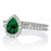 2 Carat Pear Cut Colombian Green Emerald and Diamond Halo Bridal Set for Women in White Gold