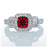 2 Carat Princess Cut Trilogy Ruby and Diamond Vintage Halo Engagement Ring