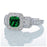 2 Carat Princess Cut Trilogy Emerald and Diamond Vintage Halo Engagement Ring