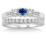 2 Carat Sapphire and Diamond Elegant Three Stone Trilogy Round Cut Bridal Set in White Gold