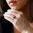 2 Carat Sapphire and Diamond Halo Bridal Ring