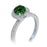 2 Carat Unique Classic Halo Round Emerald and Diamond Bridal Ring