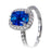 2 Carat Cushion Cut Unique Sapphire and Diamond Bridal Ring Set
