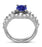 2 Carat Vintage Round Cut Blue Sapphire and Diamond Wedding Ring Set in White Gold