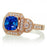 2 Carat Vintage Cushion Cut  Sapphire and Diamond Designer Halo Wedding Ring