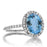 1.5 Carat Oval Cut Aquamarine and Diamond Engagement Ring in White Gold