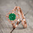 Unique antique 2.50 Carat Emerald and Diamond Trio Wedding Ring Set for Women in Rose Gold