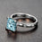 Perfect 1.25 Carat Princess cut Aquamarine and Diamond Engagement Ring in White Gold