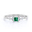 Charming Princess Cut Emerald and Diamond Stacking Wedding Ring in White Gold