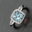 Bestselling 1.25 Carat Cushion Cut Aquamarine and Diamond Engagement Ring in White Gold