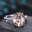 Huge 3 Carat Morganite and Diamond Engagement Ring in White Gold