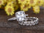 Beautiful 2 Carat Princess cut Aquamarine and Diamond Trio Wedding Art deco Ring Set in White Gold