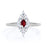 Elegant Marquise Cut Ruby and Diamond Stacking Wedding Ring in White Gold
