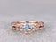Unique 1.50 Carat Oval cut Aquamarine and Diamond Wedding Ring Set in Rose Gold