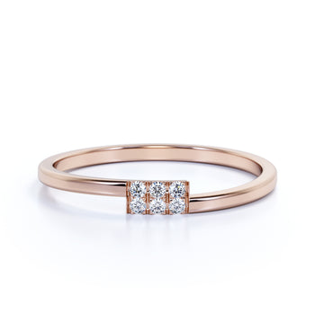 6 Stone Stacking Ring with Round Diamonds in Rose Gold