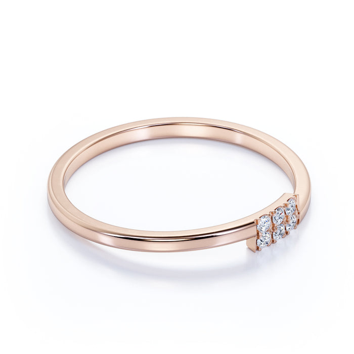 6 Stone Stacking Ring with Round Diamonds in Rose Gold