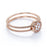 Double Shank Cluster Stacking Ring with Round Cut Diamonds in Rose Gold