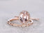 Oval Cut 2 Carat Morganite and Diamond Wedding Ring Set in Rose Gold
