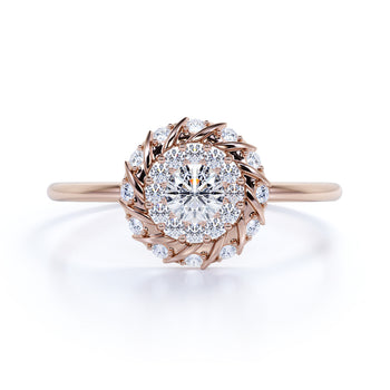 Stunning Cluster Ring with Round Diamonds In Rose Gold