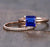1.25 Carat Blue Sapphire and Diamond Halo Bridal Set in 9k Rose Gold: On Limited Time Sale