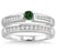 1.25 Carat Emerald & Diamond Affordable Bridal Set on 9k White Gold