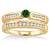 1.25 Carat Emerald & Diamond Affordable Bridal Set on 9k Yellow Gold
