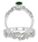 1.25 Carat Emerald & Diamond Antique Flower Bridal Set on 9k White Gold