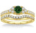 1.5 Carat Emerald & Diamond Bridal set on 9k Yellow Gold