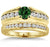 1.25 Carat Emerald & Diamond Bridal Set on 9k Yellow Gold