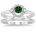 1.25 Carat Emerald & Diamond Elegant Flower Halo Bridal Set on White Gold