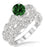 1.25 Carat Emerald & Diamond Infinity Antique Bridal set round cut diamond on 9k White Gold